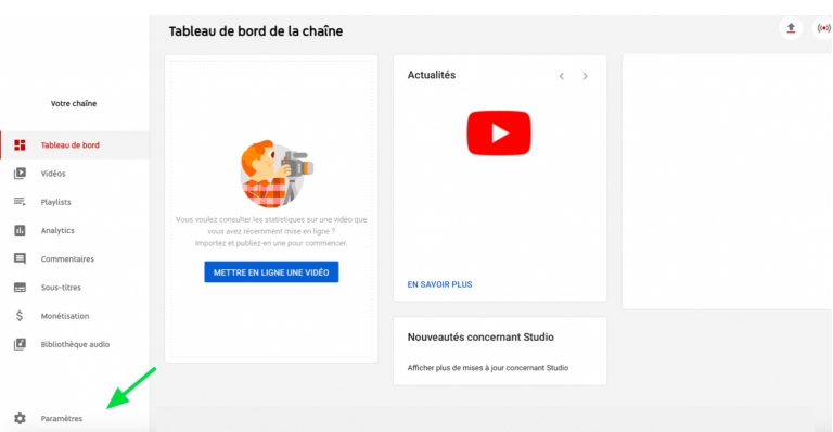 YouTube Studio Tableau de Bord - Conseils FrenchLike
